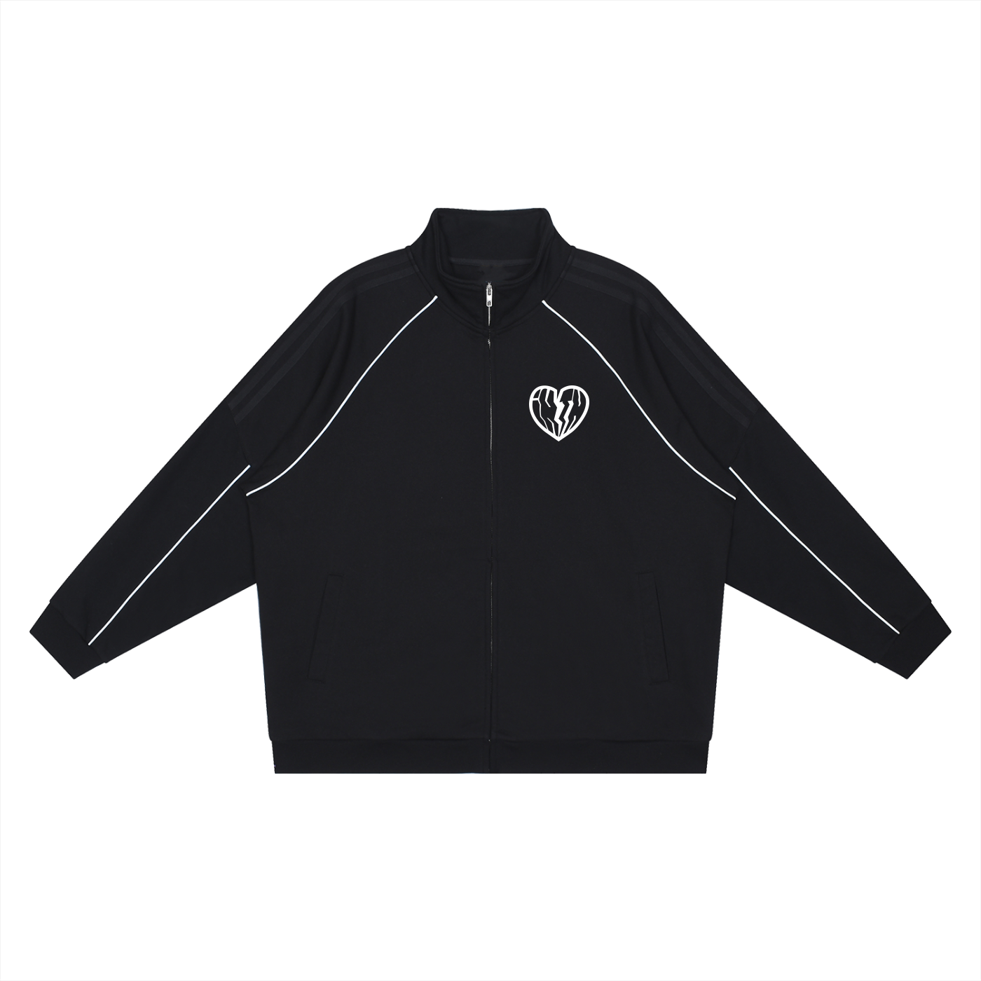 REFLECTIVE STRIPED JACKET - BLACK