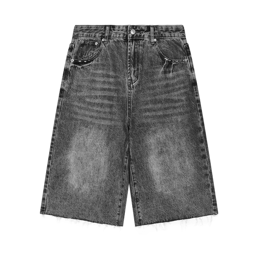 MENS DENIM SHORTS - GREY