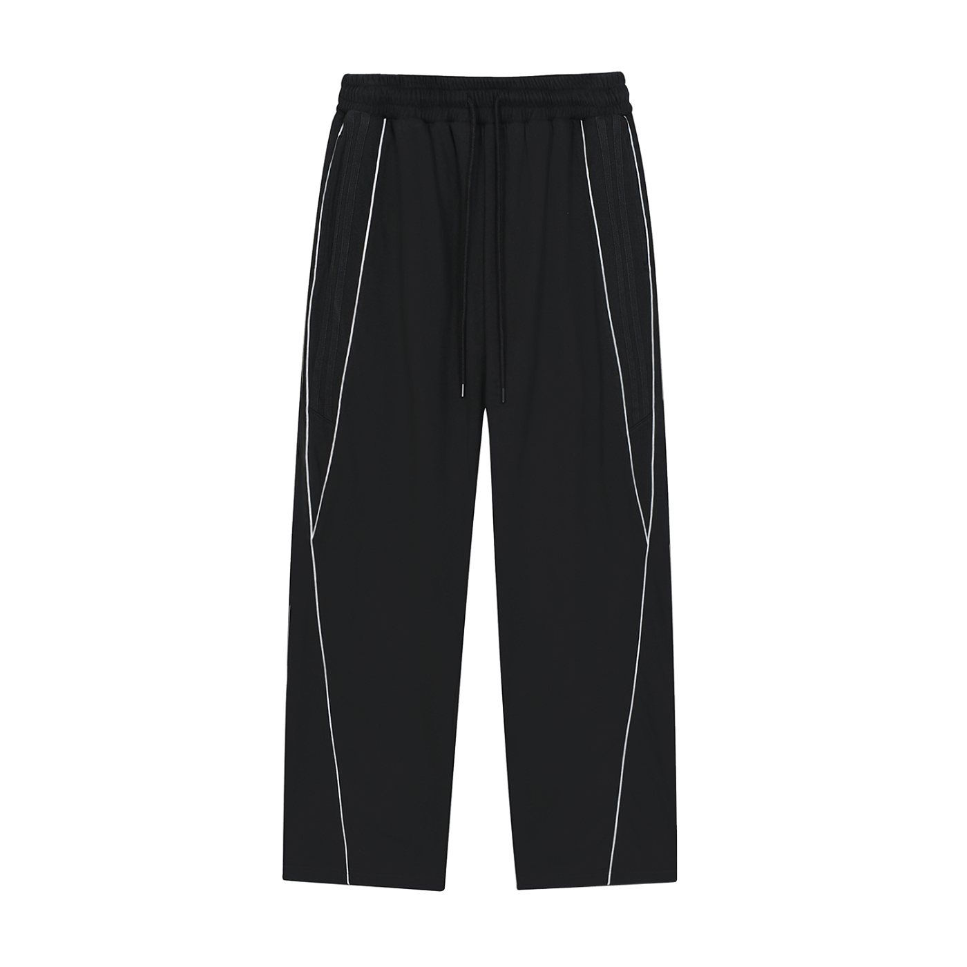 REFLECTIVE STRIPED SWEATS - BLACK
