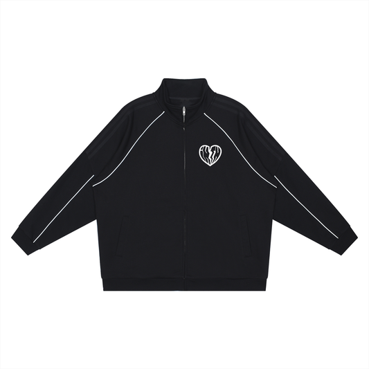 REFLECTIVE STRIPED JACKET - BLACK