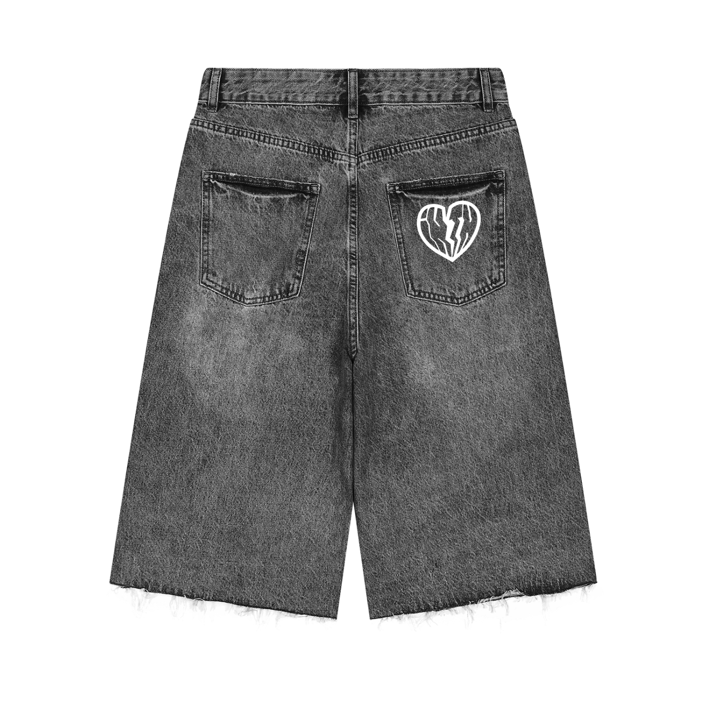 MENS DENIM SHORTS - GREY